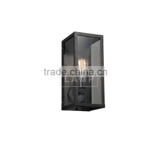 Industrial Metallic and Glass Lamp Shade Wall Sconce Box Wall Lamp thumbnail-5
