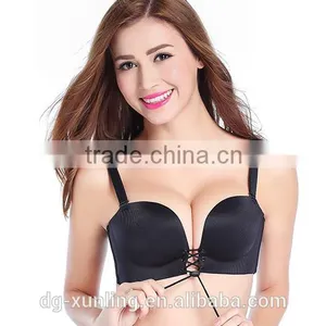 Push up Self-adhesive Cloth Silicone Bra Ladies Sexy Panty and Bra Sets thumbnail-1