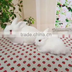 Garden Decors Stuffed Toy Easter Bunny Minature Fur Animal Figurines thumbnail-2