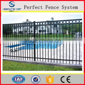 Black Powder Coated Security Backyard Metal Wrought Iron Steel Picket Fence thumbnail-1