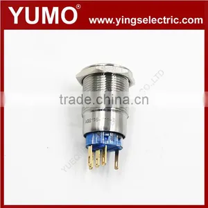 ABS19S-P11-E 19mm Ring LED Lamp Green Metal Push Button thumbnail-2