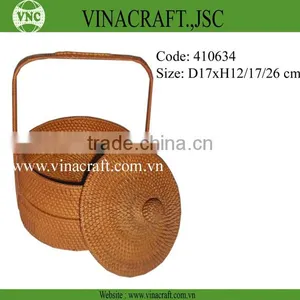 Rattan Basket Set of 3 With Layer thumbnail-1