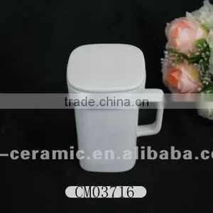Plain White Ceramic Square Coffee Mug thumbnail-1
