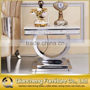 Metal Movable Marble Top Side Table thumbnail-2