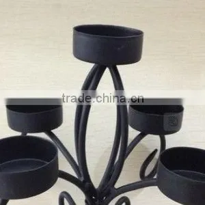 Romantic Novelty Design Fashion Black Metal Wine Bottle Candelabra/best Seller Wedding Candlestick/ Economic Candle Holder thumbnail-3