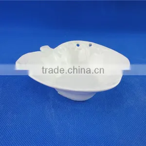 Stock Small White Ceramic Popcorn Bowl Apple Shaped Bowl thumbnail-3