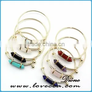 Guangzhou New Arrival Girls Design Fancy Wire Stone Bangle thumbnail-1