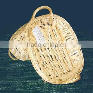 Natual Full Buff Oval Wicker Basket Tray With Handle(factory Provide) thumbnail-1