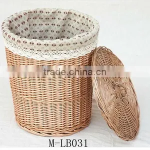 Wicker Laundry Basket Wicker With Liner Household Received Basket thumbnail-1