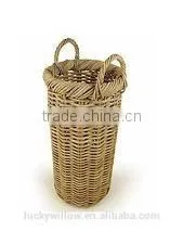 Rustic Round Wicker Umbrella Stand Basket thumbnail-1