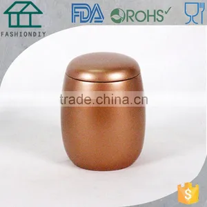 Copper Plated Metal Round Candle Jar Concrete Candle Holder for Christmas Gift thumbnail-1