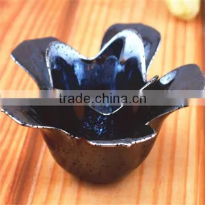 Lotus Shape Glass Candlestick thumbnail-1