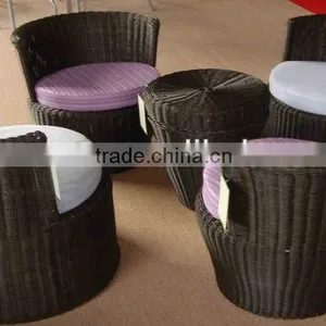 5pcs Round Rattan Bullet Sofa Set thumbnail-1