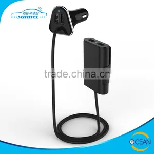 New Arriving High Quality 4 USB Port 1.8M Cable DC 5V Total 9.6A Car Charger With CE FC RoHS thumbnail-1