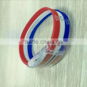 2016 Hot Selling National Flag Bracelet/ LED Silicone Bracelet China Supplier thumbnail-4