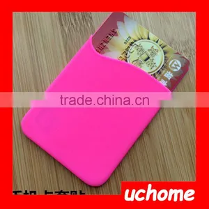 UCHOME 2016 Custom Color Silicone Credit Card Holder on Mobile Phone/Silicone Stick on Cardholder thumbnail-3