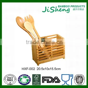 Healthy Natural Wooden Bamboo Kitchen Utensil Holder thumbnail-1