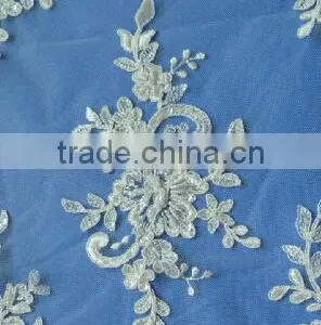 Eco Friendly Design Wholesale African Beaded Corded Lace Dress Fabric thumbnail-2