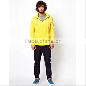 Super Quality Yellow Blank Bulk the Fleece Clothing With Kangaroo Pocket thumbnail-4