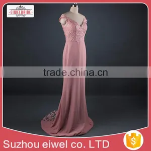 Beaded Pink Long Evening Dress thumbnail-1