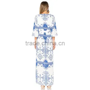 Most Popular 3/4 Sleeve Women Pant Dress Latest Printed Maxi Romper thumbnail-4