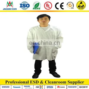5mm Grid, With Logo Design ESD Poly/cotton Antistatic Smock thumbnail-4