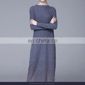 2016 China Clothing Factory Customize Fashion Simple Chiffon Lady Knit Dress thumbnail-2
