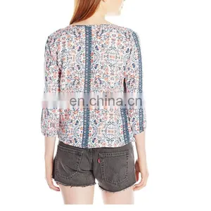 New Fashion Beautiful Floral- Print Sex Women Top thumbnail-2