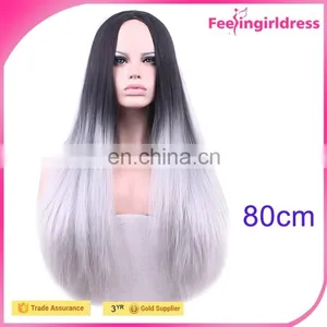 68CM Straight Heat Friendly Hair Long Blonde Wig thumbnail-2