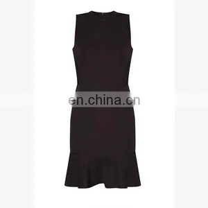High Quality Fashion Flounced Skirt Sweet Summer Sleeveless Black Women Dresses thumbnail-5