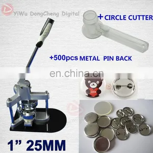 Great Promotion for 1"25MM Badge Maker Button Machine+500 Sets Metal Pin Back+Circle Cutter / 25MM Sales Package thumbnail-1