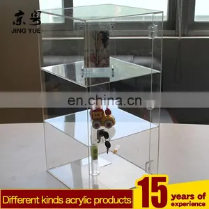 Locked Acrylic Jewely Display Case Plexiglass Ring Display Cabinet Perspex Jewelry Case With Lock and Key thumbnail-1