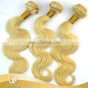 Hot Sale Natural Blonde Curly Hair Extensions, Human Hair Body Wave. thumbnail-1