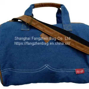 Canvas Denim Weekender Bag Travel Bag Duffel Bag thumbnail-1