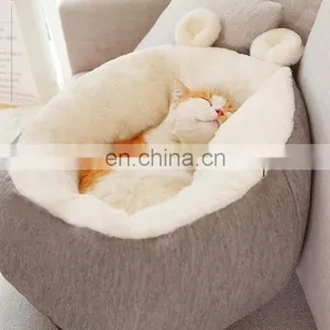 Warming Cat Bed Soft Round Pet Bed Cat Cave For Small Animals With Ant -Slip Bottom thumbnail-6