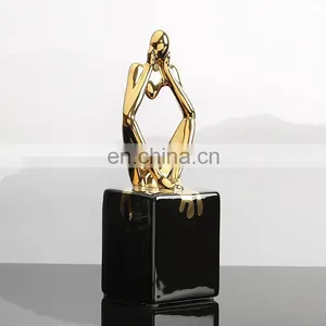 Nordic Style Home Interior Decoration Accessories Thinker Model Ceramic Art Ornaments thumbnail-2