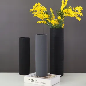 Retro Style Drawing Ceramic Vase, Softdecoration Vase For Living Room thumbnail-1