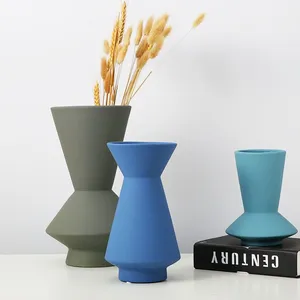 Widemouthed Matte Industrial Nordic Style Green Ceramic Vase,Sofa Set Sitting Room thumbnail-5