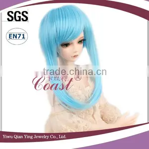 Middle Length Cutie Light Blue Straight Bjd Doll Wig thumbnail-3