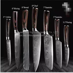 China Supplier New Product 8 Inch Japanese Professional Damascus Steel Kitchen Chefs Knife With Wood Handle thumbnail-2