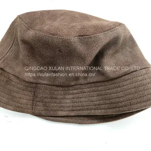 Men's and Women's Fashion Genuine Sheepskin Leather With Print Bucket Hat thumbnail-4