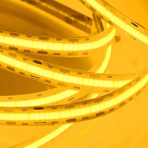 Cob Yellow Light Strip Led Led Chip Customize Logo DC24v 12v Flexible Yellow Color Led Cob Strip Blue Cob Led Strip Light thumbnail-1