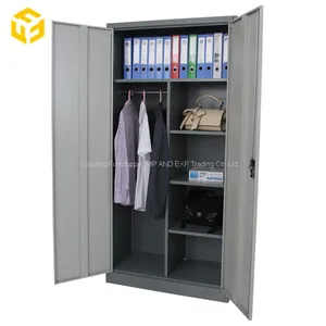 2 Door Steel Locker Cabinet Office Metal Wardrobe Design Filing Cabinet thumbnail-2