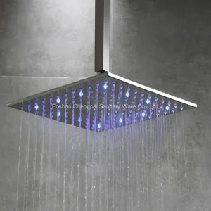 Concealed LED Square Shower Head With Shower Arm Shower Mixer 304 Stainless Steel Showerhead thumbnail-1