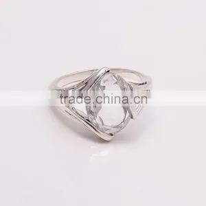CRYSTAL QUARTZ RING ,925 Sterling Silver Jewelry Wholesale,WHOLESALE SILVER JEWELRY,SILVER EXPORTER,SILVER JEWELRY FROM INDIA thumbnail-1