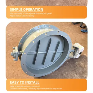 Pneumatic Square Round Ventilation Damper Industrial Flue Gas Butterfly Valve For Air Purification Equipment thumbnail-3