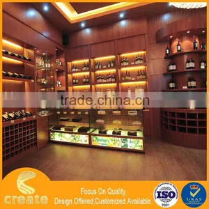 Modern Cherry Wooded Red Wine Shop Furniture Display Showcase/wine Rack/wine Stand thumbnail-5