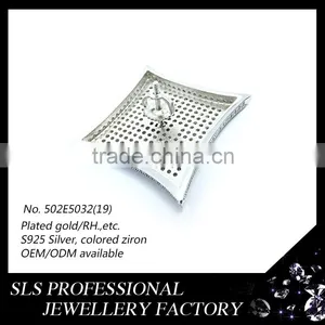 2015 Fashion American 925 Sterling Silver Jewelry Micro Pave cz Cross Inside Stud Earrings thumbnail-5