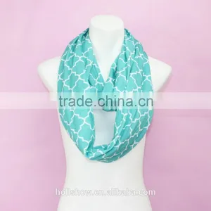 Best Selling Geometry Printed Polyester Women Infinity Circle Loop Scarf thumbnail-3