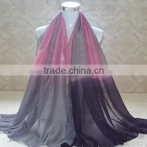 Wholesale New Design Autumn Fashion Gradient Cotton Glitter Woman Shawl thumbnail-3
